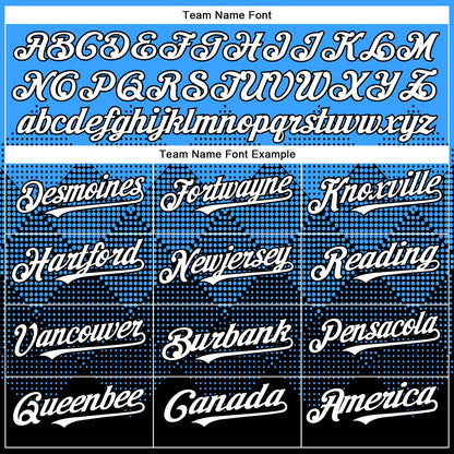 Custom Electric Blue White-Black 3D Gradient Square Shape Authentic Baseball Jersey - Sky-Custom