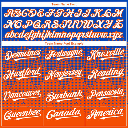 Custom Thunder Blue White-Orange 3D Gradient Square Shape Authentic Baseball Jersey - Sky-Custom