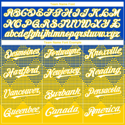 Custom Thunder Blue White-Yellow 3D Gradient Square Shape Authentic Baseball Jersey - Sky-Custom