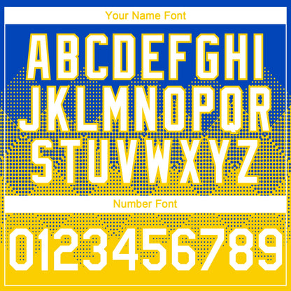 Custom Thunder Blue White-Yellow 3D Gradient Square Shape Authentic Baseball Jersey - Sky-Custom