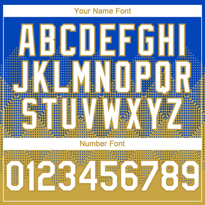 Custom Thunder Blue White-Old Gold 3D Gradient Square Shape Authentic Baseball Jersey - Sky-Custom