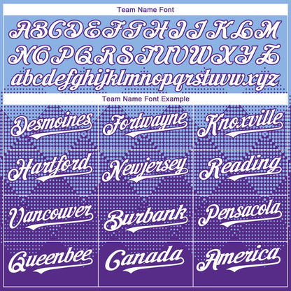 Custom Light Blue White-Purple 3D Gradient Square Shape Authentic Baseball Jersey - Sky-Custom