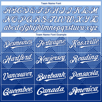 Custom Light Blue White-Royal 3D Gradient Square Shape Authentic Baseball Jersey - Sky-Custom