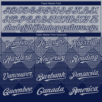 Custom Gray Navy 3D Gradient Square Shape Authentic Baseball Jersey - Sky-Custom