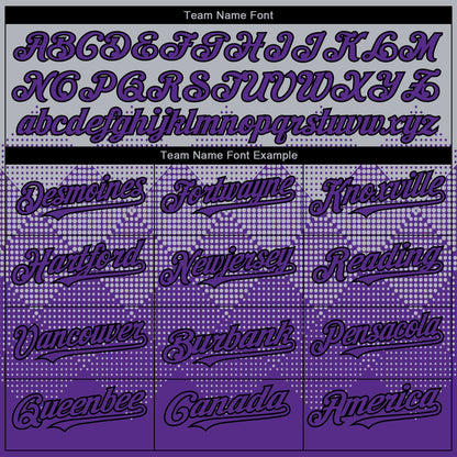 Custom Gray Purple-Black 3D Gradient Square Shape Authentic Baseball Jersey - Sky-Custom