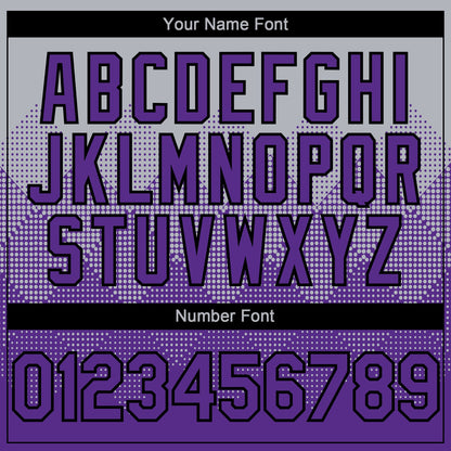 Custom Gray Purple-Black 3D Gradient Square Shape Authentic Baseball Jersey - Sky-Custom