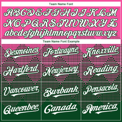 Custom Pink White-Green 3D Gradient Square Shape Authentic Baseball Jersey - Sky-Custom