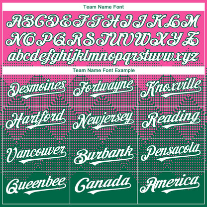 Custom Pink White-Kelly Green 3D Gradient Square Shape Authentic Baseball Jersey - Sky-Custom