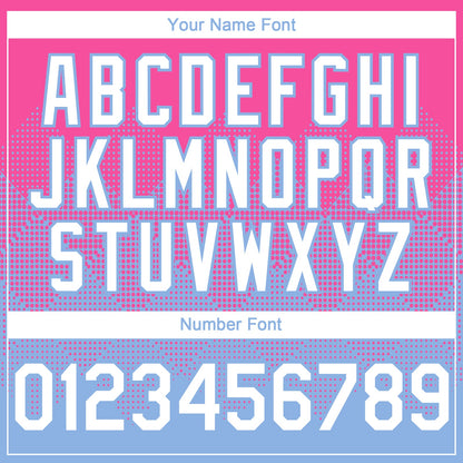 Custom Pink White-Light Blue 3D Gradient Square Shape Authentic Baseball Jersey - Sky-Custom