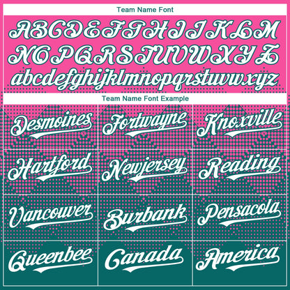 Custom Pink White-Teal 3D Gradient Square Shape Authentic Baseball Jersey - Sky-Custom