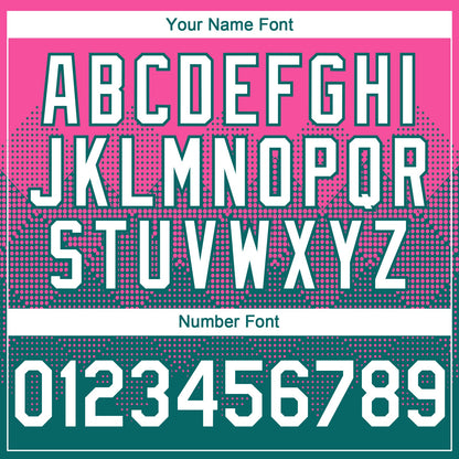 Custom Pink White-Teal 3D Gradient Square Shape Authentic Baseball Jersey - Sky-Custom