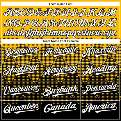 Custom Gold White-Black 3D Gradient Square Shape Authentic Baseball Jersey - Sky-Custom