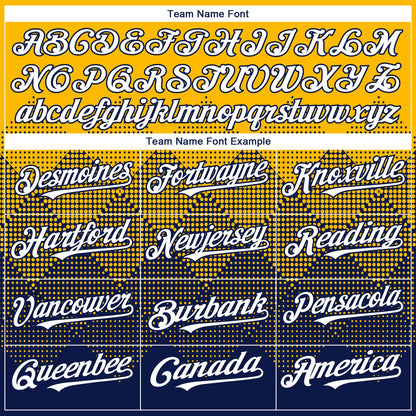 Custom Gold White-Navy 3D Gradient Square Shape Authentic Baseball Jersey - Sky-Custom