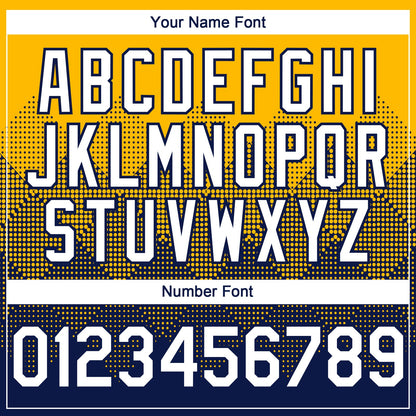 Custom Gold White-Navy 3D Gradient Square Shape Authentic Baseball Jersey - Sky-Custom