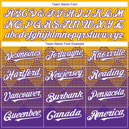 Custom Gold White-Purple 3D Gradient Square Shape Authentic Baseball Jersey - Sky-Custom