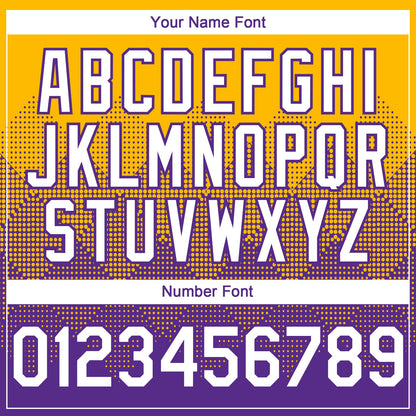 Custom Gold White-Purple 3D Gradient Square Shape Authentic Baseball Jersey - Sky-Custom