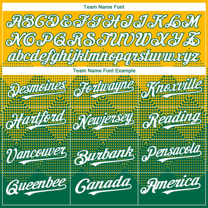 Custom Gold White-Kelly Green 3D Gradient Square Shape Authentic Baseball Jersey - Sky-Custom