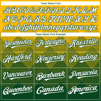 Custom Gold White-Green 3D Gradient Square Shape Authentic Baseball Jersey - Sky-Custom