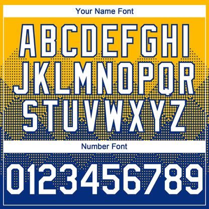 Custom Gold White-Royal 3D Gradient Square Shape Authentic Baseball Jersey - Sky-Custom