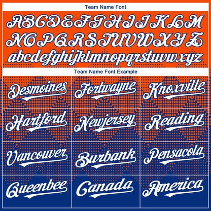 Custom Orange White-Royal 3D Gradient Square Shape Authentic Baseball Jersey - Sky-Custom