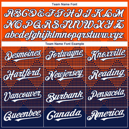 Custom Orange White-Navy 3D Gradient Square Shape Authentic Baseball Jersey - Sky-Custom