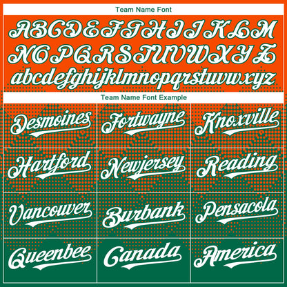 Custom Orange White-Kelly Green 3D Gradient Square Shape Authentic Baseball Jersey - Sky-Custom