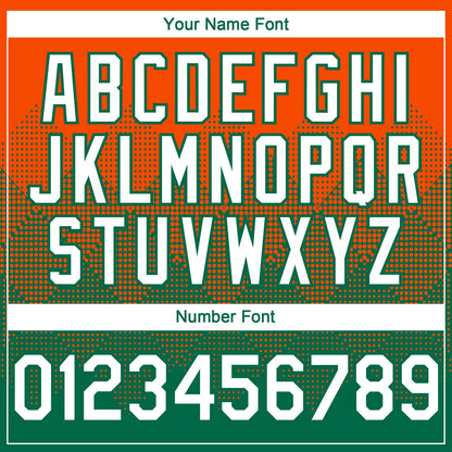 Custom Orange White-Kelly Green 3D Gradient Square Shape Authentic Baseball Jersey - Sky-Custom