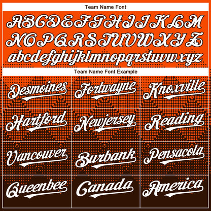 Custom Orange White-Brown 3D Gradient Square Shape Authentic Baseball Jersey - Sky-Custom