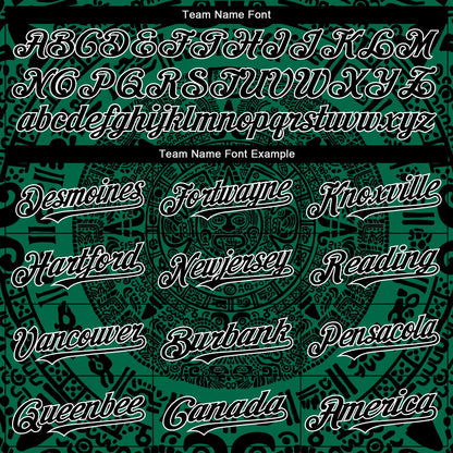 Custom Kelly Green Black-White 3D Mexico Authentic Baseball Jersey - Sky-Custom