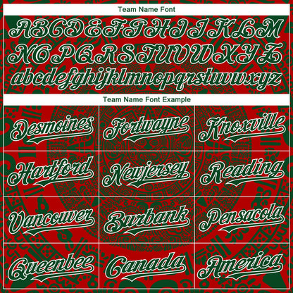Custom Red Green-White 3D Mexico Authentic Baseball Jersey - Sky-Custom