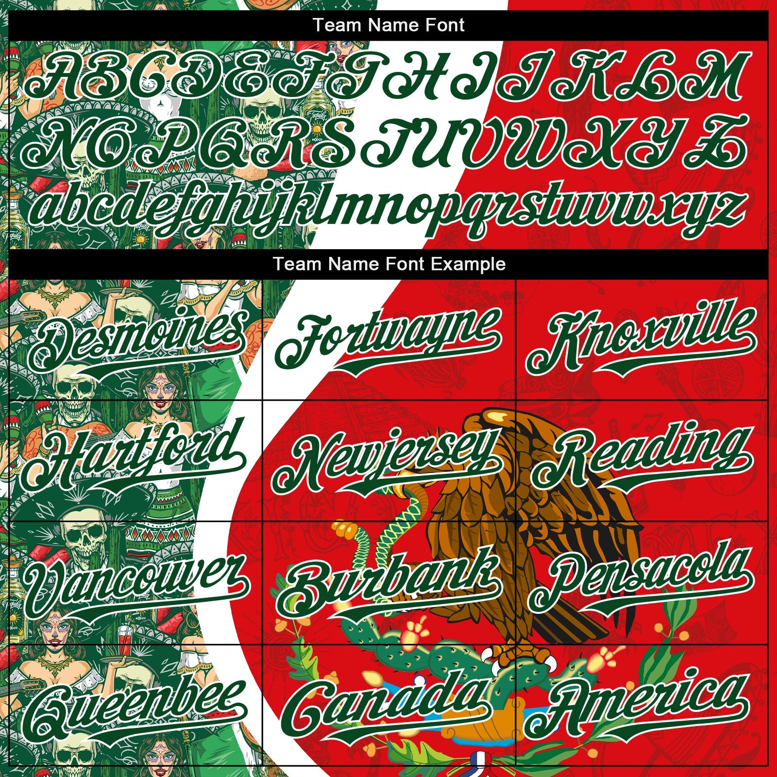 Custom Red Green-White 3D Mexico Authentic Baseball Jersey - Sky-Custom