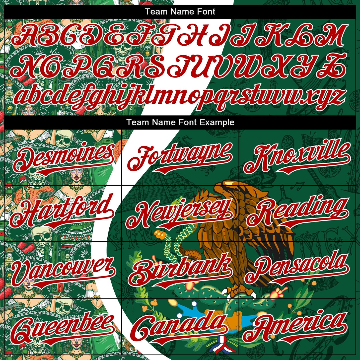 Custom Green Red Kelly Green-White 3D Mexico Authentic Baseball Jersey - Sky-Custom