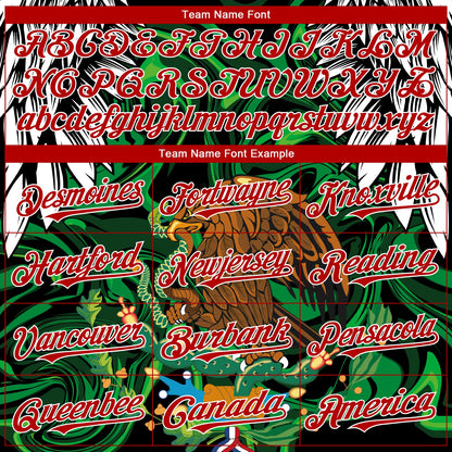 Custom Black Red-White 3D Mexico Authentic Baseball Jersey - Sky-Custom
