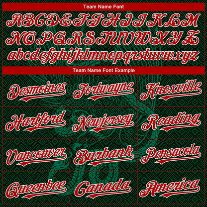 Custom Green Red Kelly Green-White 3D Mexico Authentic Baseball Jersey - Sky-Custom