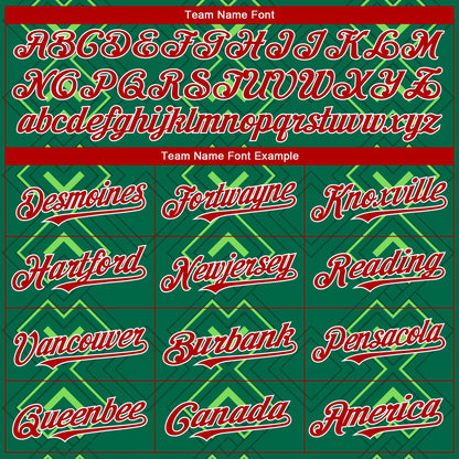 Custom Kelly Green Red-White 3D Mexico Mexican Flag Authentic Baseball Jersey - Sky-Custom