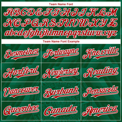 Custom Kelly Green Red-White 3D Mexico Authentic Baseball Jersey - Sky-Custom