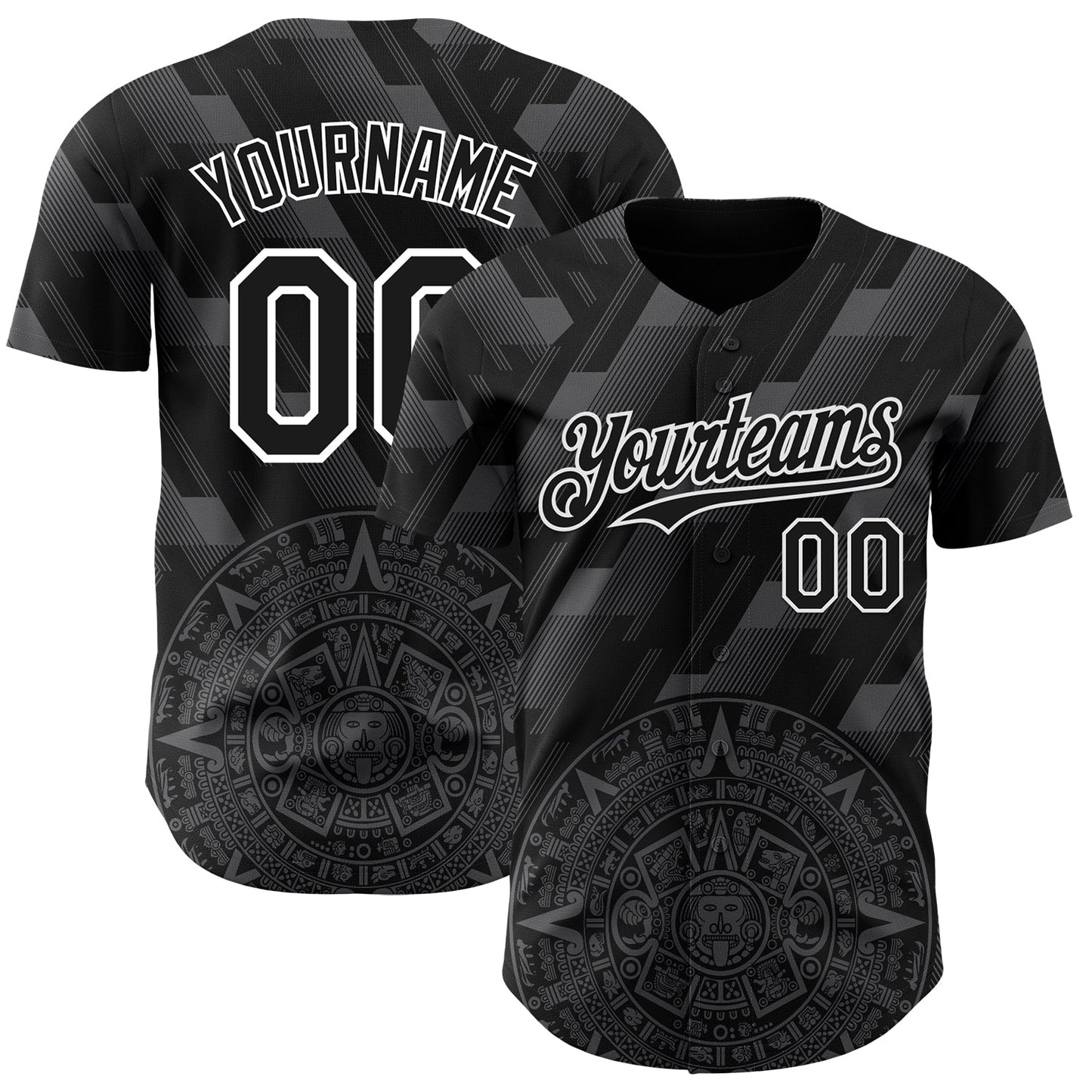 Custom Black Steel Gray-White 3D Mexico Authentic Baseball Jersey - Sky-Custom