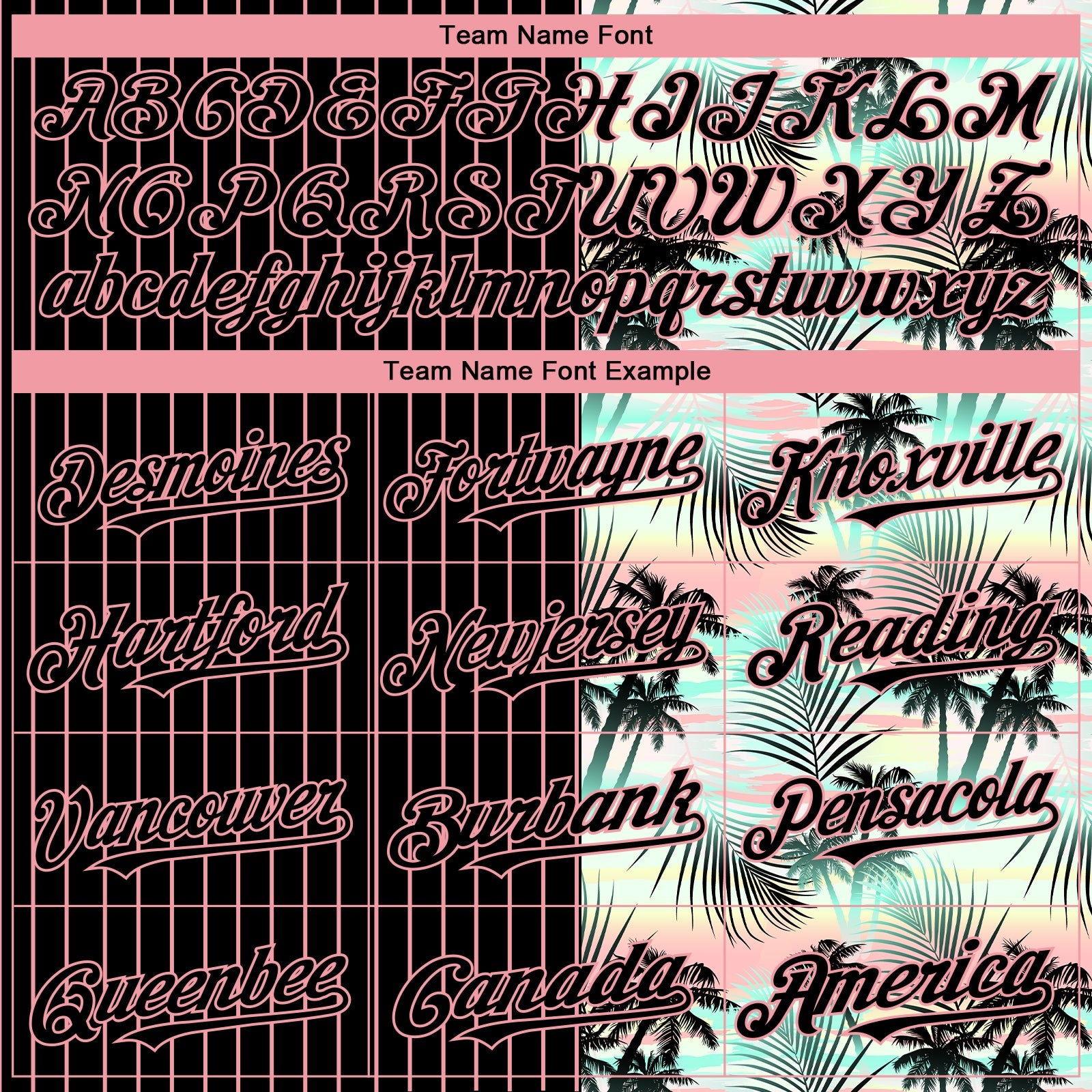 Custom Black Medium Pink 3D Pattern Design Pinstripe Tropical Palm Leaves Authentic Baseball Jersey - Sky-Custom