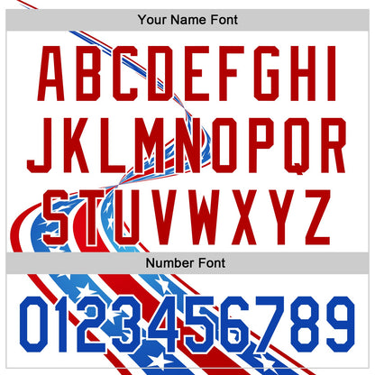 Custom White Thunder Blue-Red 3D Patriotic American Flag Authentic Baseball Jersey - Sky-Custom