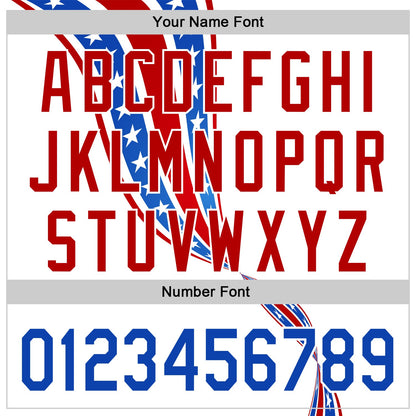 Custom White Thunder Blue-Red 3D Patriotic American Flag Authentic Baseball Jersey - Sky-Custom