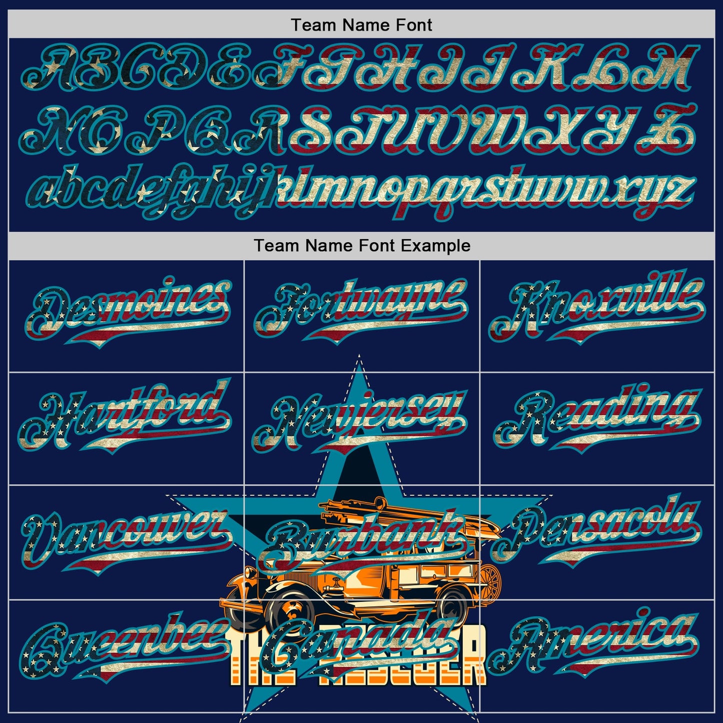 Custom Navy Vintage USA Flag-Teal 3D Patriotic American Symbol Fire Truck Authentic Baseball Jersey - Sky-Custom