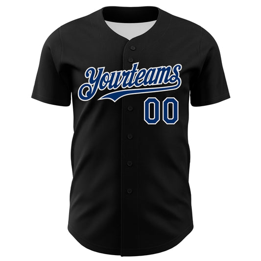 Custom Black US Navy Blue-White 3D Patriotic American Flag And Muscle Car Authentic Baseball Jersey - Sky-Custom