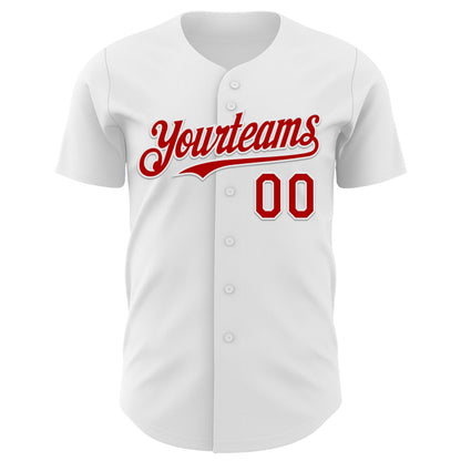 Custom White Red 3D Native American Skull Authentic Baseball Jersey - Sky-Custom