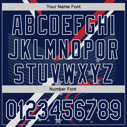 Custom Navy Red-White 3D Patriotic American Flag Authentic Baseball Jersey - Sky-Custom