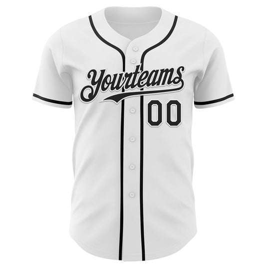 Custom White Black 3D Pattern Design Patriotic American Symbol Statue of Liberty Authentic Baseball Jersey - Sky-Custom
