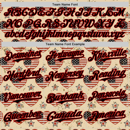 Custom City Cream Black-Red 3D Patriotic American Flag Authentic Baseball Jersey - Sky-Custom