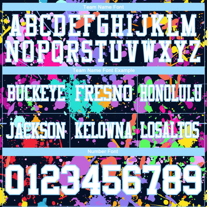 Custom Graffiti Pattern White Light Blue-Medium Purple 3D Pattern Splash Mesh Authentic Football Jersey - Sky-Custom