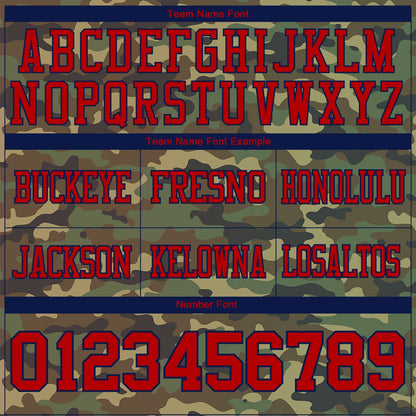 Custom Camo Red-Navy 3D Pattern Salute To Service Mesh Authentic Football Jersey - Sky-Custom