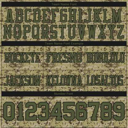 Custom Camo Olive-Black 3D Pattern Salute To Service Mesh Authentic Football Jersey - Sky-Custom