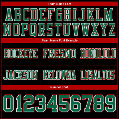 Custom Black Kelly Green White-Red 3D Pattern Mexico Mesh Authentic Football Jersey - Sky-Custom